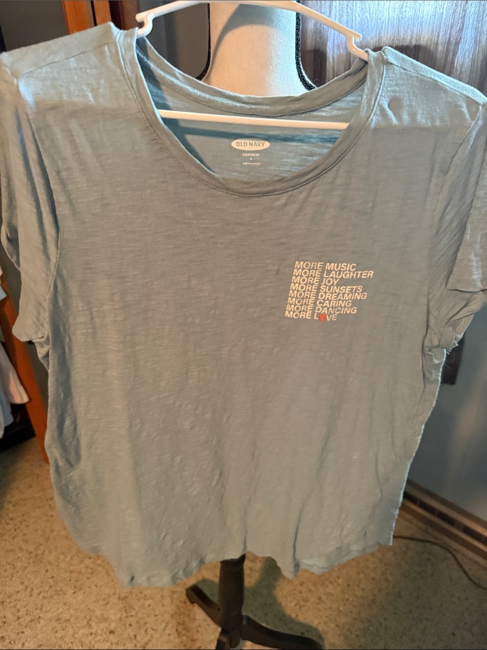 Old Navy Soft Blue Graphic Tee with Positive Text